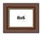 8x6 Traditional Brown Picture Frame - UV Acrylic, Foam Board Backing, Hanging Hardware